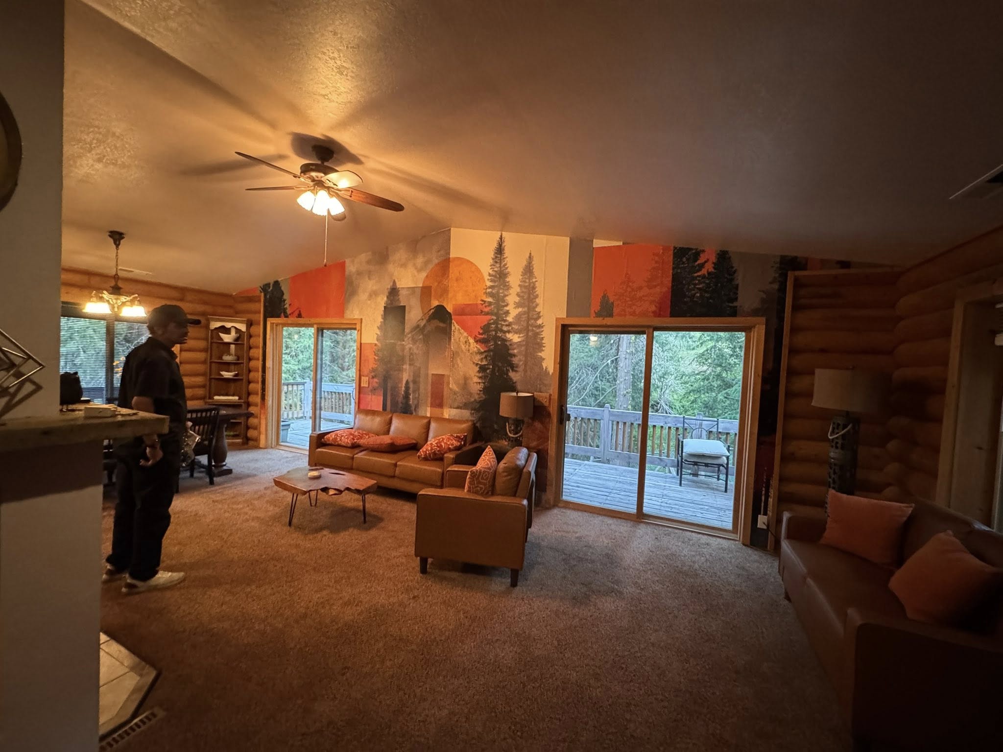 Press Esc wallpaper installed at the Mt. Shasta Airbnb
