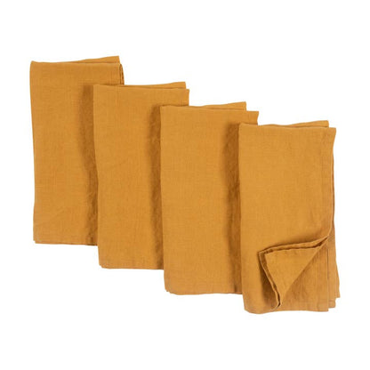 Verona 100% Stone Washed Linen Napkins-Set of 4, 20" X 20"