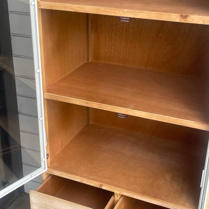 Alina 2 Doors Glass Tall Accent Cabinet