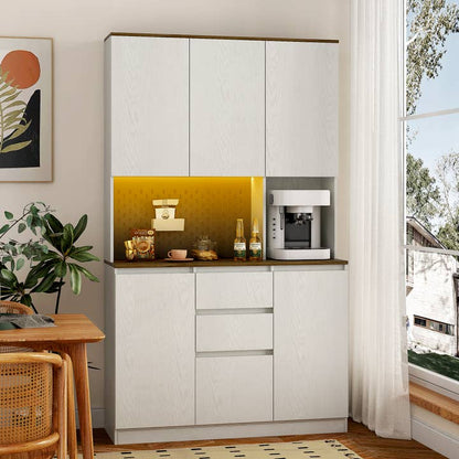 Modern Kitchen Pantry Cabinet with Led Lighting