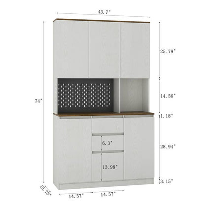 Modern Kitchen Pantry Cabinet with Led Lighting