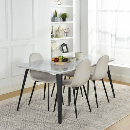 Fabric Dining Chairs-Beige/Grey