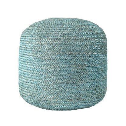 Bristol Braided Solid Jute Filled Ottoman Pouf