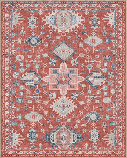 Delhi Vintage Medallion Diamond Pattern Rug – Easy Clean, Stylish Elegant Design