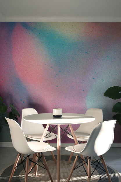 Blush and Azure Reverie abstract peel and stick wallpaper mural