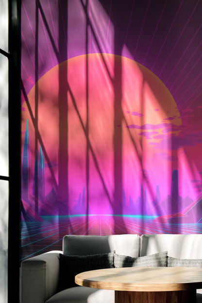 Retro-Futuristic Sunset Glow