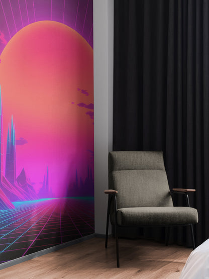 Retro-Futuristic Sunset Glow