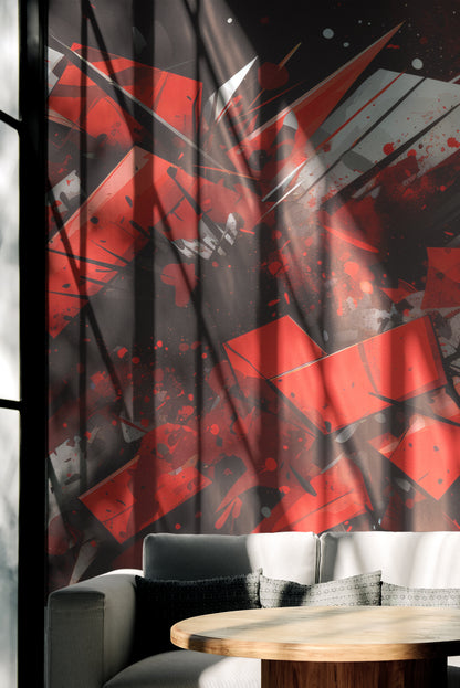 Black and Red Graffiti Art