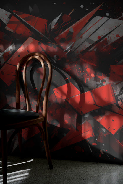 Black and Red Graffiti Art
