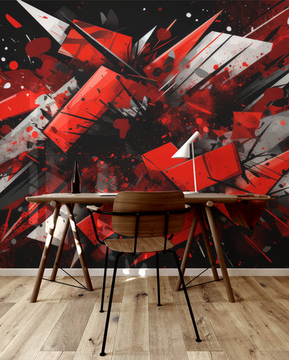 Black and Red Graffiti Art