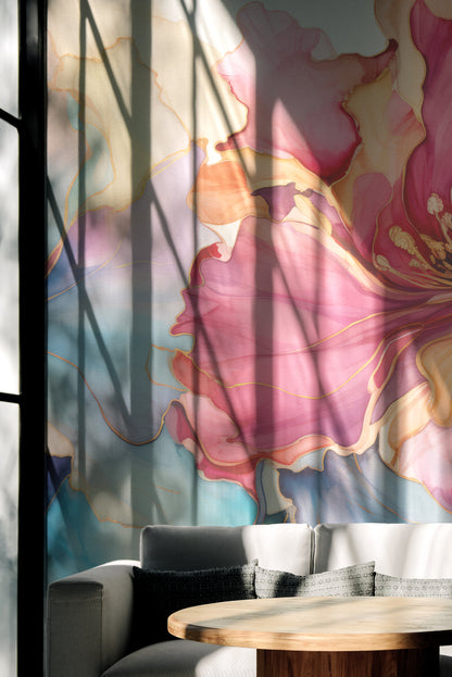 Blue and Red Floral Symphony