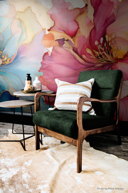 Blue and Red Floral Symphony