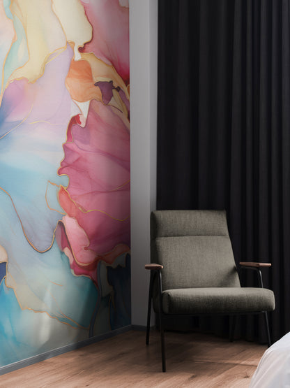 Blue and Red Floral Symphony