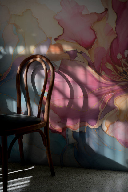 Blue and Red Floral Symphony