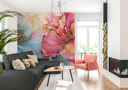 Blue and Red Floral Symphony