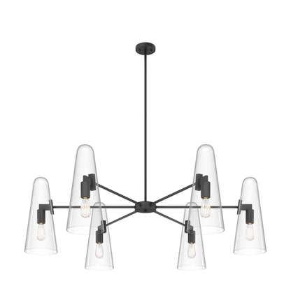 Coal Stellar chandelier, black 6-light modern open-plan dining light