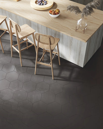 Onyx 9"x10" Porcelain Hexagon Floor & Wall Tile