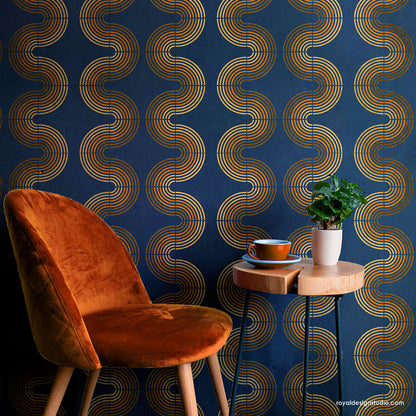 Sound Waves Modern Wall Stencil