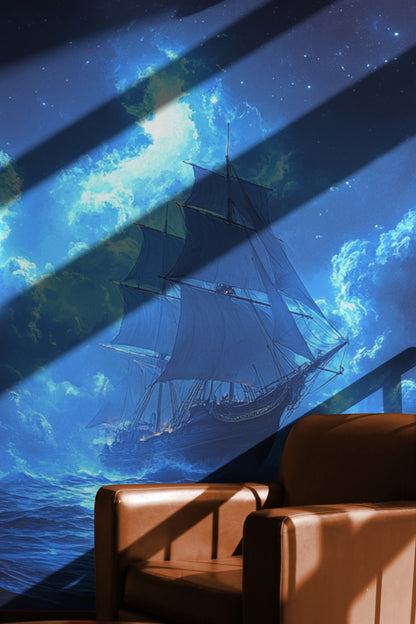 Voyage en mer au clair de lune