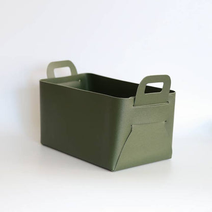 Vegan Leather Storage Basket, Medium