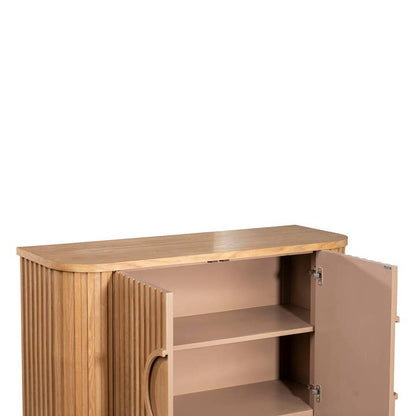 Lucca Fluted Accent Cabinet with Ball Feet