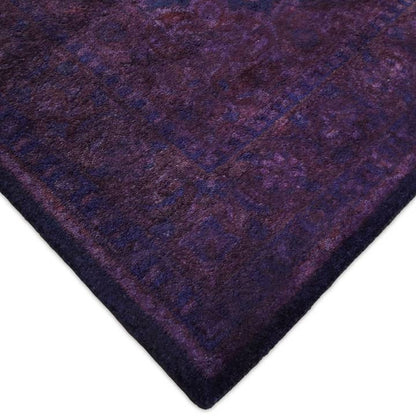 3x5, 5x8 and 8x11 Blue and Purple Plum Handmade Overdyed Rug