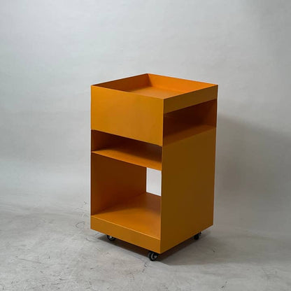 Quad Rolling Side Table/Cart-Orange