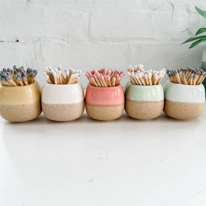 Ceramic Match Holders - with or Without Matches - 5 Colors