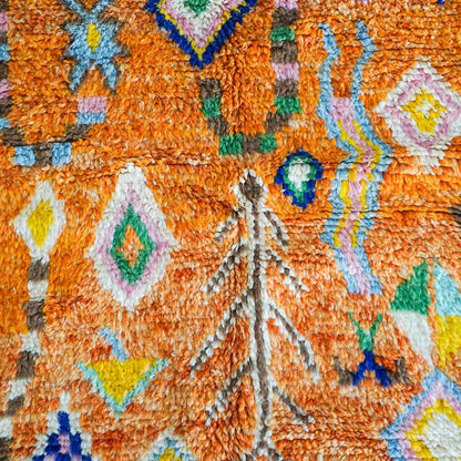 Pink and Orange Moroccan Rug, Handwoven Shag Rug, Berber Rug