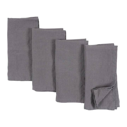 Verona 100% Stone Washed Linen Napkins-Set of 4, 20" X 20"