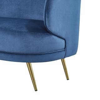 Carrie 72.5" Long Velvet Sofa in Gray Blue