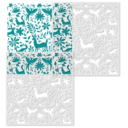 Otomi Animals Allover Wall Stencil