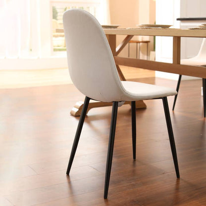 Fabric Dining Chairs-Beige/Grey