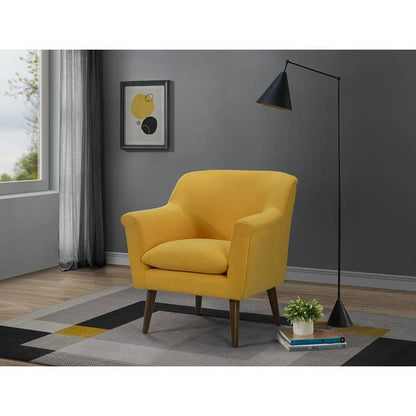 Green's Yellow Woven Fabric Armchair