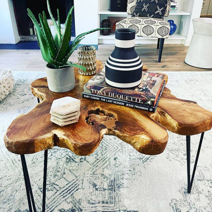 Teakwood Organic Slab Coffee Table