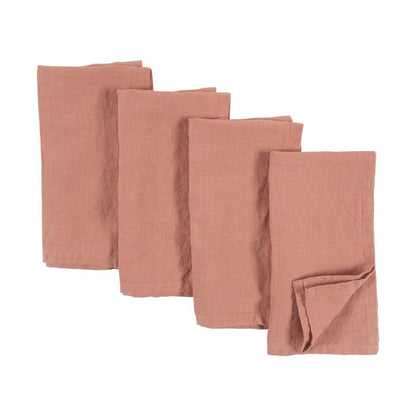 Verona 100% Stone Washed Linen Napkins-Set of 4, 20" X 20"