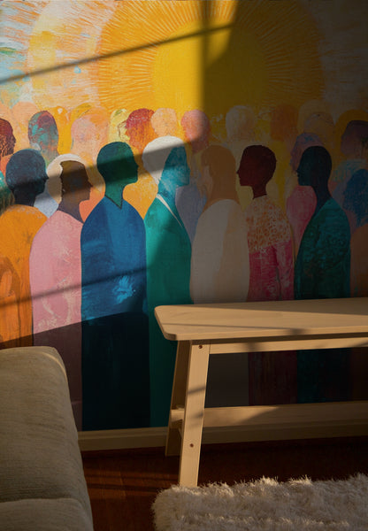 Harmonious Sunlit Crowd