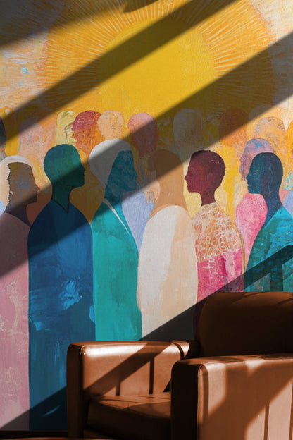 Harmonious Sunlit Crowd