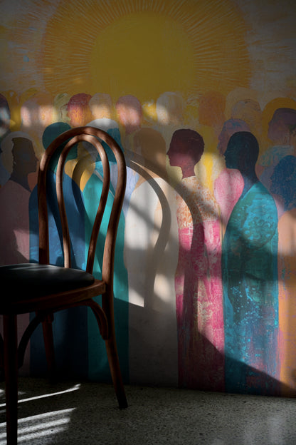 Harmonious Sunlit Crowd
