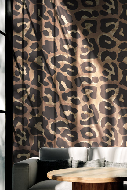 Leopard Luxe Charm animal print peel and stick wallpaper mural