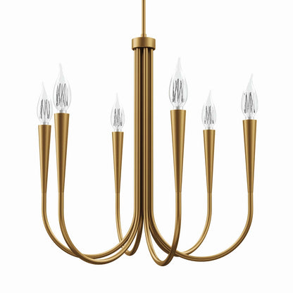 Satin Brass Arc 6-Light Chandelier