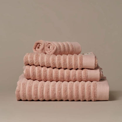 Ribbed Organic Cotton Bath Towels & Face Cloths