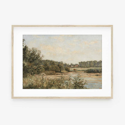 Vintage Classic Landscape View | Muted Stream Art Print L110