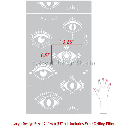 Protective Eyes Wall Stencil