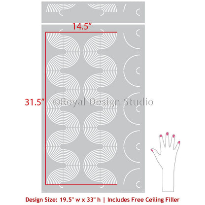 Sound Waves Modern Wall Stencil