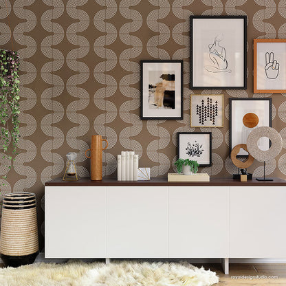 Sound Waves Modern Wall Stencil