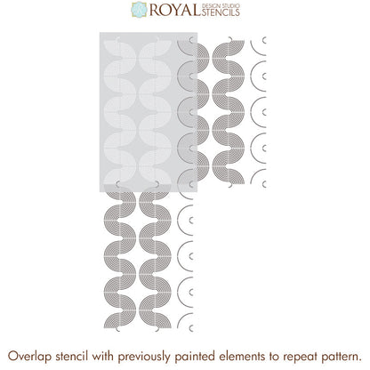 Sound Waves Modern Wall Stencil