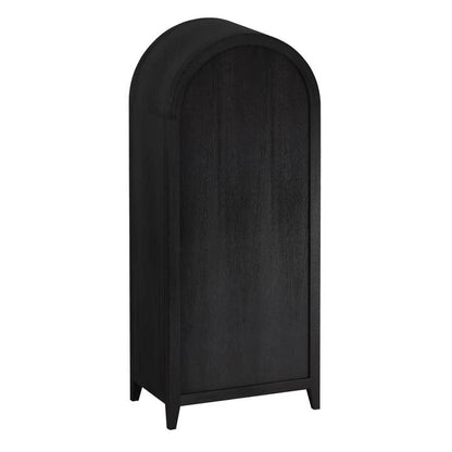 Conrad Kettle Matte Black Wood 68" Tall Arched Bookcase