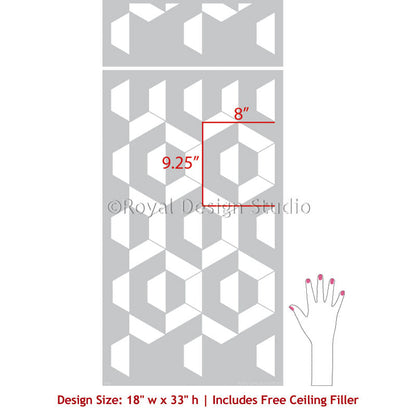 Nexus Modern Allover Wall Stencil