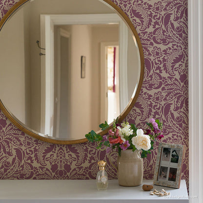 Isadora Damask Wall Stencil